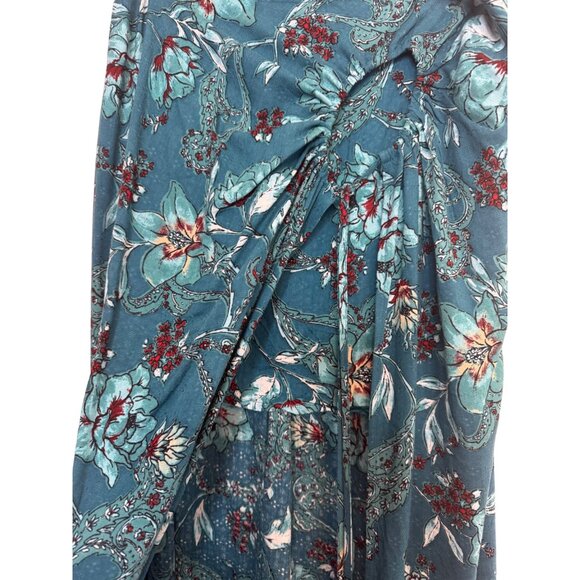 NWT Band Of The Free Large In Floral Print Boho Teal Red Aqua Maxi Skirt - Picture 13 of 16